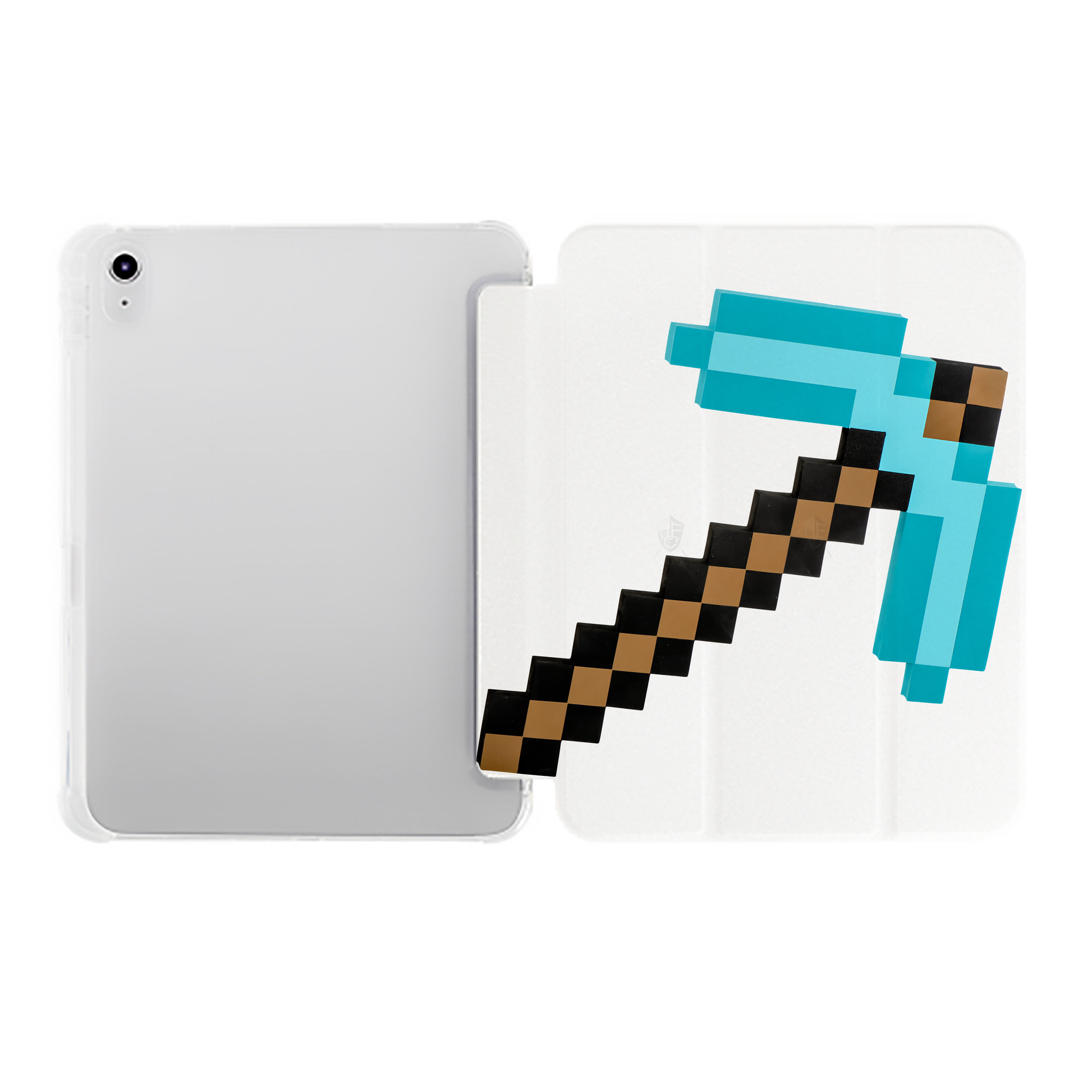 （画像用） マインクラフト ブロックの世界 Minecraft MC Block world IPad ケース ペン収納付き 三つ折りスタンド PUレザー×シリコン 対応機種9.5/10.5/10.9インチ